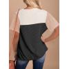 imageDokotoo Womens Color Block Fashion Short Sleeve Crewneck Knitted Spring Summer Casual Loose T Shirts TopsCarbon Grey