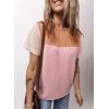 imageDokotoo Womens Color Block Fashion Short Sleeve Crewneck Knitted Spring Summer Casual Loose T Shirts TopsLight Pink