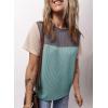 imageDokotoo Womens Color Block Fashion Short Sleeve Crewneck Knitted Spring Summer Casual Loose T Shirts TopsMyosotis
