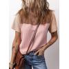 imageDokotoo Womens Color Block Fashion Short Sleeve Crewneck Knitted Spring Summer Casual Loose T Shirts TopsSimply Taupe