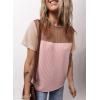 imageDokotoo Womens Color Block Fashion Short Sleeve Crewneck Knitted Spring Summer Casual Loose T Shirts TopsSimply Taupe