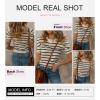 imageDokotoo Womens Short Puff Sleeve Knit Tops 2025 Trendy Crewneck Striped T Shirts Casual Summer BlousesBlack Stripe