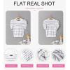 imageDokotoo Womens Short Puff Sleeve Knit Tops 2025 Trendy Crewneck Striped T Shirts Casual Summer BlousesGray Stripe