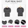imageDokotoo Womens Short Puff Sleeve Knit Tops 2025 Trendy Crewneck Striped T Shirts Casual Summer BlousesWhite Stripe