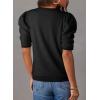 imageDokotoo Womens Short Puff Sleeve Knit Tops 2025 Trendy Crewneck Striped T Shirts Casual Summer BlousesZ Black