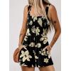 imageDokotoo Womens Summer Casual Smocked Rompers Square Neck Sleeveless Loose Shorts Jumpsuits 2025 Beach Vacation OutfitsBlack