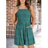 imageDokotoo Womens Summer Casual Smocked Rompers Square Neck Sleeveless Loose Shorts Jumpsuits 2025 Beach Vacation OutfitsDark Green