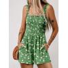 imageDokotoo Womens Summer Casual Smocked Rompers Square Neck Sleeveless Loose Shorts Jumpsuits 2025 Beach Vacation OutfitsGreen
