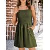 imageDokotoo Womens Summer Casual Smocked Rompers Square Neck Sleeveless Loose Shorts Jumpsuits 2025 Beach Vacation OutfitsMoss Green