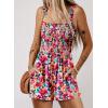 imageDokotoo Womens Summer Casual Smocked Rompers Square Neck Sleeveless Loose Shorts Jumpsuits 2025 Beach Vacation OutfitsRose