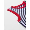 imageDokotoo Womens Summer Tops 2025 Casual Striped Color Block High Neck Tank Top Loose Knit High Low Sleeveless Shirts BlousesBlue