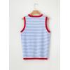 imageDokotoo Womens Summer Tops 2025 Casual Striped Color Block High Neck Tank Top Loose Knit High Low Sleeveless Shirts BlousesSky Blue
