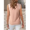 imageDokotoo Womens Summer Tops 2025 Casual Striped Color Block High Neck Tank Top Loose Knit High Low Sleeveless Shirts BlousesSolid Pink