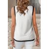 imageDokotoo Womens Summer Tops 2025 Casual Striped Color Block High Neck Tank Top Loose Knit High Low Sleeveless Shirts BlousesSolid White
