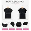 imageDokotoo Womens Tops Casual Scoop Neck Short Sleeve Waffle Knit Hollow Out Shirts Loose Tunic Tops BlousesBlack
