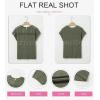 imageDokotoo Womens Tops Casual Scoop Neck Short Sleeve Waffle Knit Hollow Out Shirts Loose Tunic Tops BlousesMoss Green