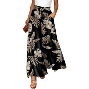 imageDokotoo Pants for Women Casual Elastic Waist Wide Leg Pants with Pockets2 Black