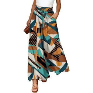 imageDokotoo Pants for Women Casual Elastic Waist Wide Leg Pants with Pockets2 Multicolor