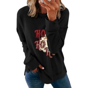 imageDokotoo Womens Casual Crew Neck Sweatshirt Loose Soft Long Sleeve Pullover TopsB Black 6
