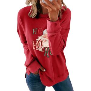 imageDokotoo Womens Casual Crew Neck Sweatshirt Loose Soft Long Sleeve Pullover TopsC Red 3