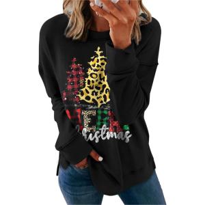imageDokotoo Womens Casual Crew Neck Sweatshirt Loose Soft Long Sleeve Pullover TopsD Black 3