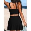 imageDokotoo Bikini Set for Women Swimsuits 2025 Swim Skirts with Removable Pads Bathing SuitBlack