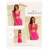 imageDokotoo Bikini Set for Women Swimsuits 2025 Swim Skirts with Removable Pads Bathing SuitBright Pink