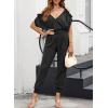 imageDokotoo Jumpsuit for Womens Dressy Casual 2025 One Piece Romper Cold Shoulder Outfits for SummerBlack