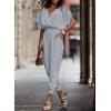 imageDokotoo Jumpsuit for Womens Dressy Casual 2025 One Piece Romper Cold Shoulder Outfits for SummerLight Grey