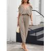 imageDokotoo Jumpsuit for Womens Dressy Casual 2025 One Piece Romper Cold Shoulder Outfits for SummerLight Khaki