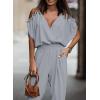 imageDokotoo Jumpsuit for Womens Dressy Casual 2025 One Piece Romper Cold Shoulder Outfits for SummerMoss Green
