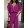 imageDokotoo Jumpsuit for Womens Dressy Casual 2025 One Piece Romper Cold Shoulder Outfits for SummerPurple