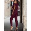 imageDokotoo Jumpsuit for Womens Dressy Casual 2025 One Piece Romper Cold Shoulder Outfits for SummerWine
