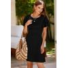 imageDokotoo Women 2025 Summer Ruffle Edge Sleeve Dresses Floral Casual Beach Mini Dress with PocketA Black