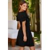 imageDokotoo Women 2025 Summer Ruffle Edge Sleeve Dresses Floral Casual Beach Mini Dress with PocketA Black