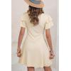 imageDokotoo Women 2025 Summer Ruffle Edge Sleeve Dresses Floral Casual Beach Mini Dress with PocketBeige