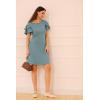 imageDokotoo Women 2025 Summer Ruffle Edge Sleeve Dresses Floral Casual Beach Mini Dress with PocketSkobeloff