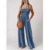 imageDokotoo Womens Casual Loose Overalls Jumpsuits One Piece Sleeveless Wide Leg Long Pant Rompers With PocketsLight Blue