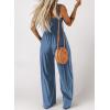 imageDokotoo Womens Casual Loose Overalls Jumpsuits One Piece Sleeveless Wide Leg Long Pant Rompers With PocketsLight Blue