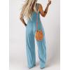 imageDokotoo Womens Casual Loose Overalls Jumpsuits One Piece Sleeveless Wide Leg Long Pant Rompers With PocketsMist Blue