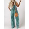 imageDokotoo Womens Casual Loose Overalls Jumpsuits One Piece Sleeveless Wide Leg Long Pant Rompers With PocketsMoonlight Jade