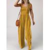 imageDokotoo Womens Casual Loose Overalls Jumpsuits One Piece Sleeveless Wide Leg Long Pant Rompers With PocketsMustard
