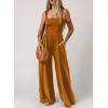 imageDokotoo Womens Casual Loose Overalls Jumpsuits One Piece Sleeveless Wide Leg Long Pant Rompers With PocketsMustard