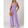 imageDokotoo Womens Casual Loose Overalls Jumpsuits One Piece Sleeveless Wide Leg Long Pant Rompers With PocketsPurple