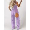 imageDokotoo Womens Casual Loose Overalls Jumpsuits One Piece Sleeveless Wide Leg Long Pant Rompers With PocketsPurple