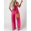 imageDokotoo Womens Casual Loose Overalls Jumpsuits One Piece Sleeveless Wide Leg Long Pant Rompers With PocketsRose