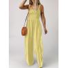 imageDokotoo Womens Casual Loose Overalls Jumpsuits One Piece Sleeveless Wide Leg Long Pant Rompers With PocketsYellow