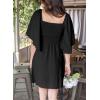 imageDokotoo Womens Dresses 2025 Summer Fall Deep V Neck Elegant Bow tie Mini Dress SXLA Black