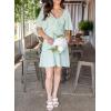 imageDokotoo Womens Dresses 2025 Summer Fall Deep V Neck Elegant Bow tie Mini Dress SXLA Green