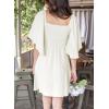 imageDokotoo Womens Dresses 2025 Summer Fall Deep V Neck Elegant Bow tie Mini Dress SXLA White